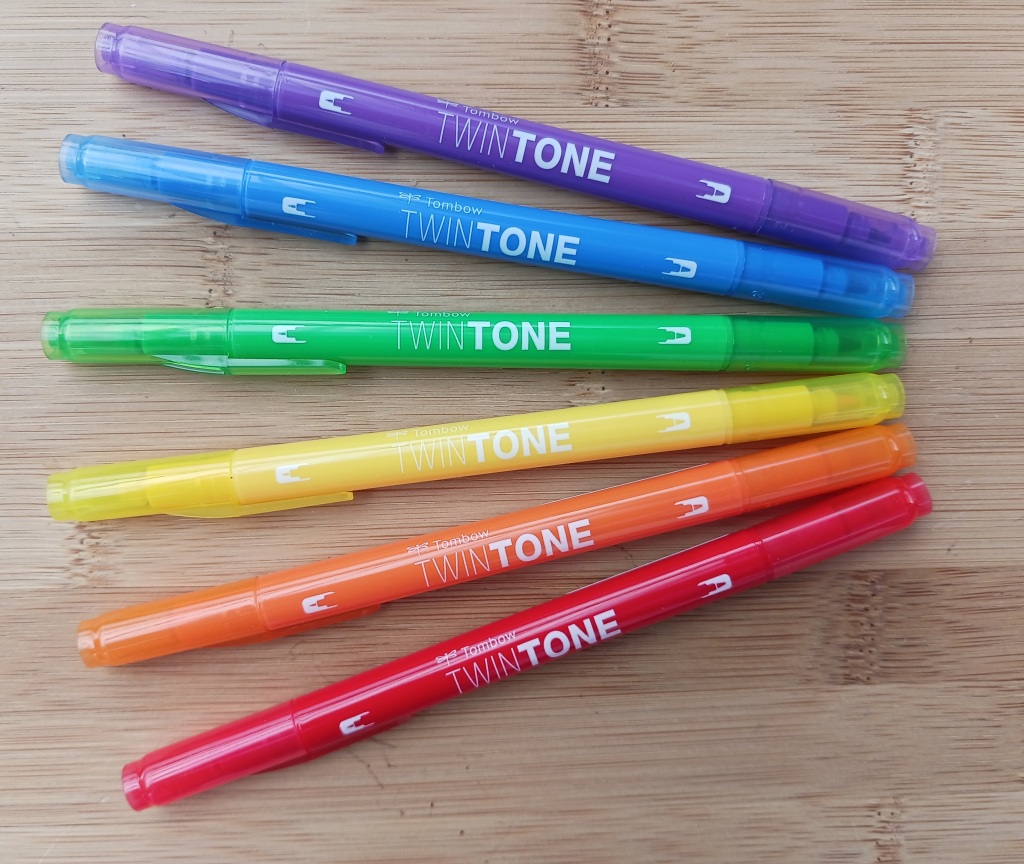  Tombow TwinTone Marker Set, 6-Pack Pastel. Double-Sided Markers  Perfect for Planners, Journals, Doodling, and More! : Office Products
